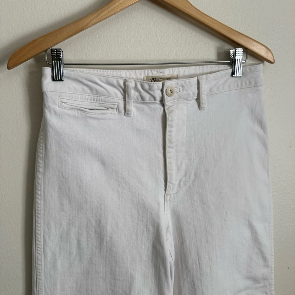 Madewell Emmett Wide Leg Crop Jeans in Tile White High Rise Women's Size 28 - Picture 5 of 12